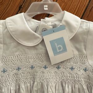 Bella Bliss Boy’s Smocked Onesie 12-18 mo